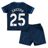 Chelsea Moises Caicedo #25 Udebane Trøje Børn 2023-24 Kortærmet (+ Korte bukser)